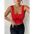 thumbnail image 2 of Osfvolr Women'S Sexy Sleeveless Skinny Basic Strappy Crop Tank Tops 2025 Red S, 2 of 5