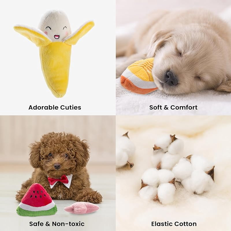 Dog Squeaky Toys, Plush Small Dog Toys for Dogs, Stuffed with Squeakers,12 pcs Puppy Toys with a Carrying Bag for Small Medium Size