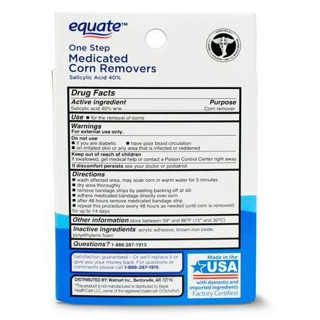 Equate Maximum Strength One Step Medicated Corn Removers, 8 Count