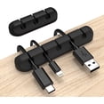 thumbnail image 1 of Organizador de cables, clips para cables, soporte para cables, gestión de cables, cable USB, clips para cables de alimentación, 2 paquetes de organizadores de cables para el hogar y la oficina del, 1 of 7