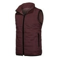 thumbnail image 4 of hgsbede Men's Autumn Winter Zipper Fashion Pure Color Waistcoat Vest Top Coat, 4 of 6