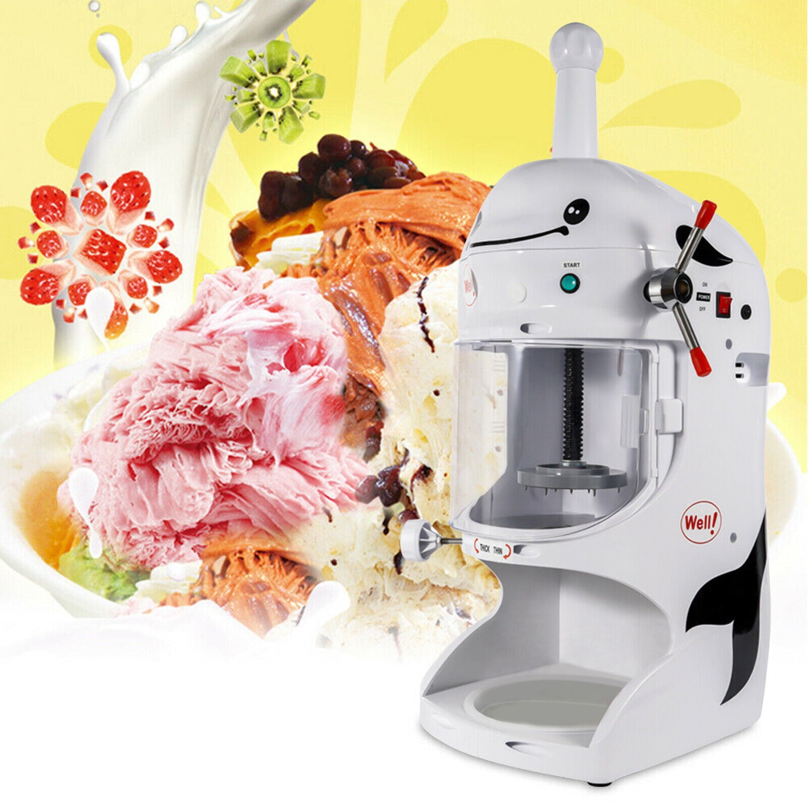 110V Commercial Ice Shaver Shaved Ice Block Machine Electric Snow Cone Maker