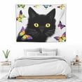 thumbnail image 3 of COMIO Cute Naughty Kitten Tapestries Large Size 40x30 Inch Cat with Butterfly on Nose Tapestry for Bedroom Aesthetic Home Decor Living Room Boys Girls Playroom Backdrop Wall Tapestry, 3 of 7