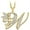 Yellow, variant on 14K Yellow Gold Finish Round Cut White Diamond 925 Sterling Silver Diamond Cute Elf Angele With W Initial Letter Pendant Necklace for Women