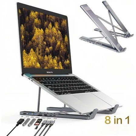 Universal 8-in-1 USB-C Dock for MacBook/Tablet, 4K HDMI, PD Charging, USB 3.0