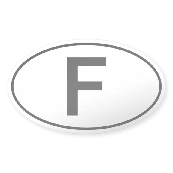 CafePress - French Oval Car Sticker F For France - Sticker (Oval)