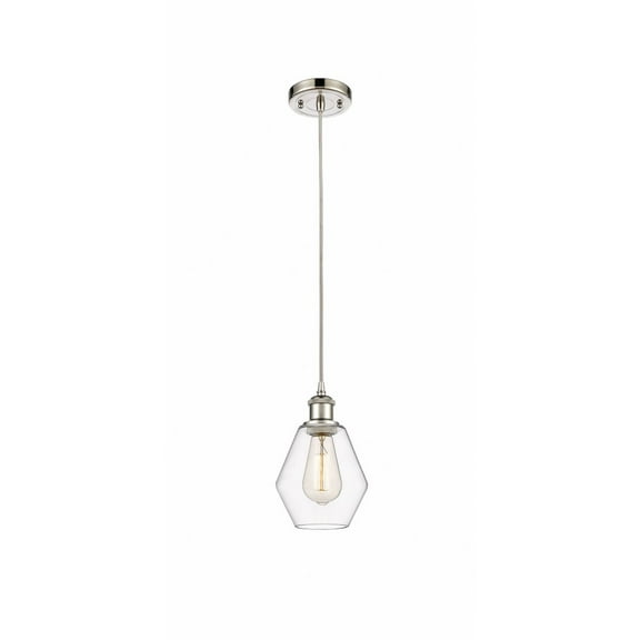 516-1P-PN-G652-6-Innovations Lighting-Cindyrella - 1 Light Cord Hung Mini Pendant In Industrial Style-10 Inches Tall and 6 Inches Wide-Polished Nickel