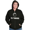 thumbnail image 3 of Thinking Loading Computer Nerd Geek Unisex Fleece Graphic Zip Up Hoodie Brisco Brands 2X, 3 of 5