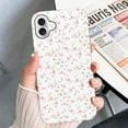 thumbnail image 4 of Case for iPhone 16, White Pink Floral Pattern Phone Case, Trendy Frosted Silicone Shockproof Cover for Girl Women, 4 of 7
