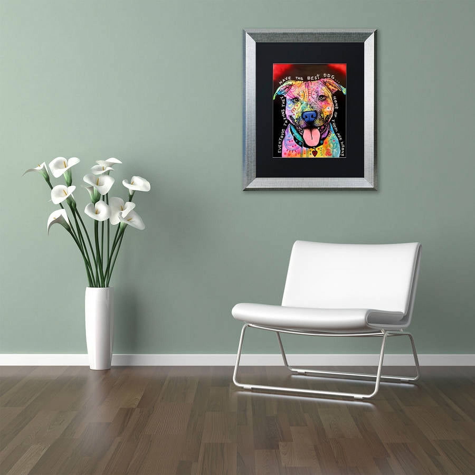 Trademark Fine Art "Best Dog" Canvas Art by Dean Russo, Black Matte, Silver Frame