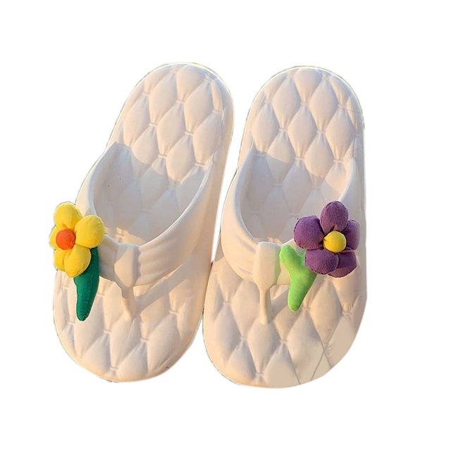 Chanclas de playa, chanclas casuales con flores, chanclas casuales para niña, chanclas de máxima eficiencia
