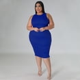 thumbnail image 6 of AURA Women Plus Size Sleeveless Midi Dress Casual Solid Summer Spring Stretch Dress, 6 of 8