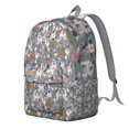 thumbnail image 2 of Bulldog Dog and Flower Florals Backpack for School,Cute School Bag,Schoolbag with Adjustable Shoulder Straps & Padded Back,15.7"x11.8"x5.5", 2 of 5