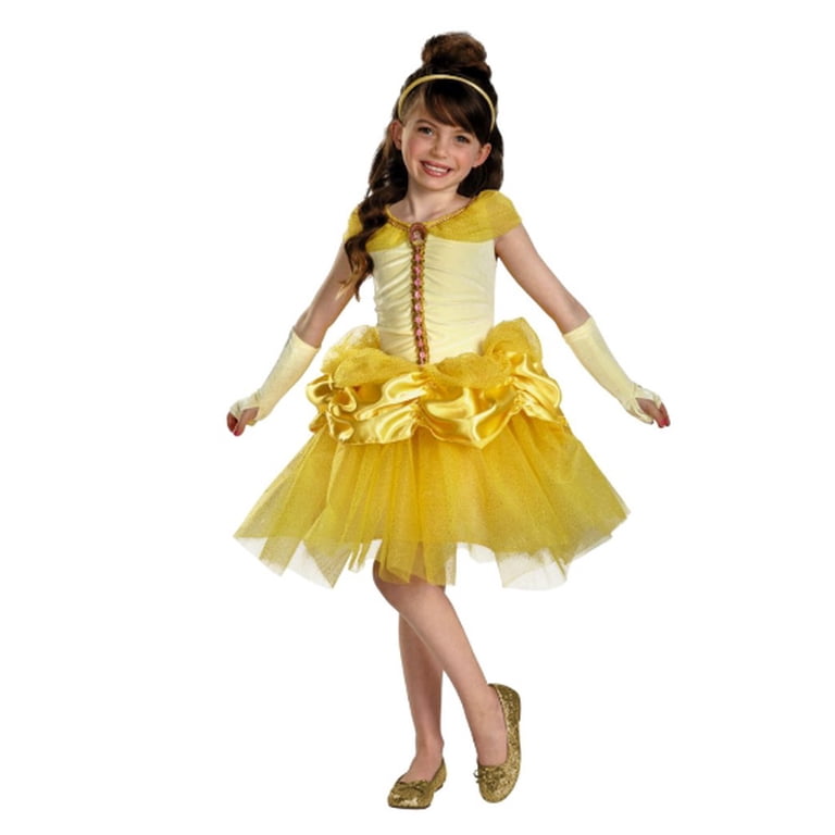 Disney Princess Toddler & Little Girls Belle Costume with Yellow Ball Gown.  - Walmart.com