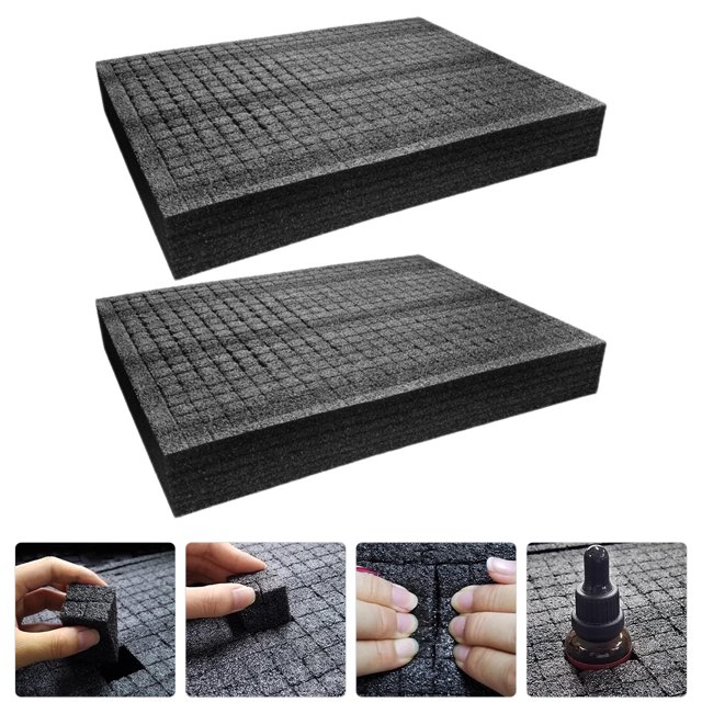 Planche de Mousse PE Noire pour Usage Quotidien, Déchirable, Résistante aux Chocs avec Renforcement Supplémentaire 2 Pcs