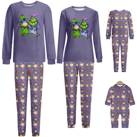 

FUNIER Holiday Family Matching Christmas Pajamas Sets Christmas Grinch Printed Baby-Kids-Adult-Pet Size 2 Pieces Top and Pants Bodysuits Unisex Pajamas Sets