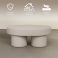 thumbnail image 3 of Ilios Innova | Taburete Redondo Minimalista Moderno Beige Tapizado en Tela mohair y con Patas Cilíndricas Bold Furniture para Sala con Decoración Contemporánea., 3 of 9