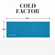 Cold Factor Cooling Instant Cooling Microfiber Towel - Blue, 30 x 15
