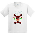 thumbnail image 3 of Inktastic Cute Flannel Reindeer with Christmas Bulbs and Snowflakes Youth T-Shirt, 3 of 5