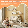thumbnail image 6 of Joqixon Nursery Floating Book Shelves for Wall: Wood Kid's Bookshelves with Plush Toy Storage Net for Organizer and Decor, 4-Pack (3+1), 6 of 14