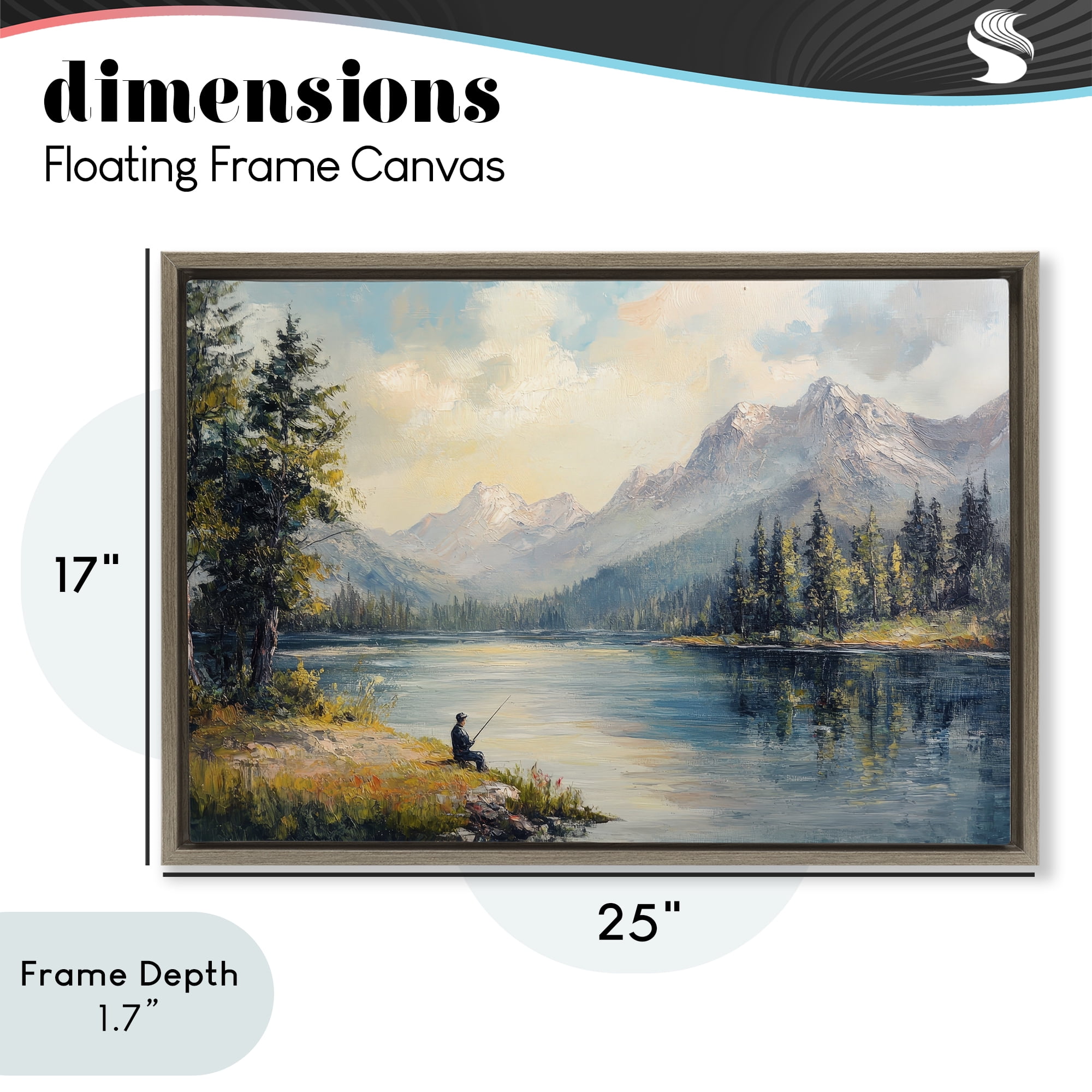 Stupell Industries Secret Fishing Spot Brown Framed Floater Canvas Wall Art, design by Petal Prints Design