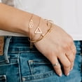 thumbnail image 2 of Weddingstar Gold Metal Stack Bracelet & Bangle Gift - Honeycomb - Set of 4, 2 of 2