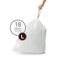 thumbnail image 4 of simplehuman Code L Custom Fit Drawstring Trash Bags in Dispenser Packs, 100 Count, 18 Liter / 4.7 Gallon, White, 4 of 4