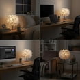 thumbnail image 4 of CM-TOP | Lámpara De Mesa | Lámpara De Plumas | Color Blanco | Lámpara De Noche | Luces LED | alimentadas por USB para decoración del hogar (Blanco | 13 * 22CM), 4 of 4
