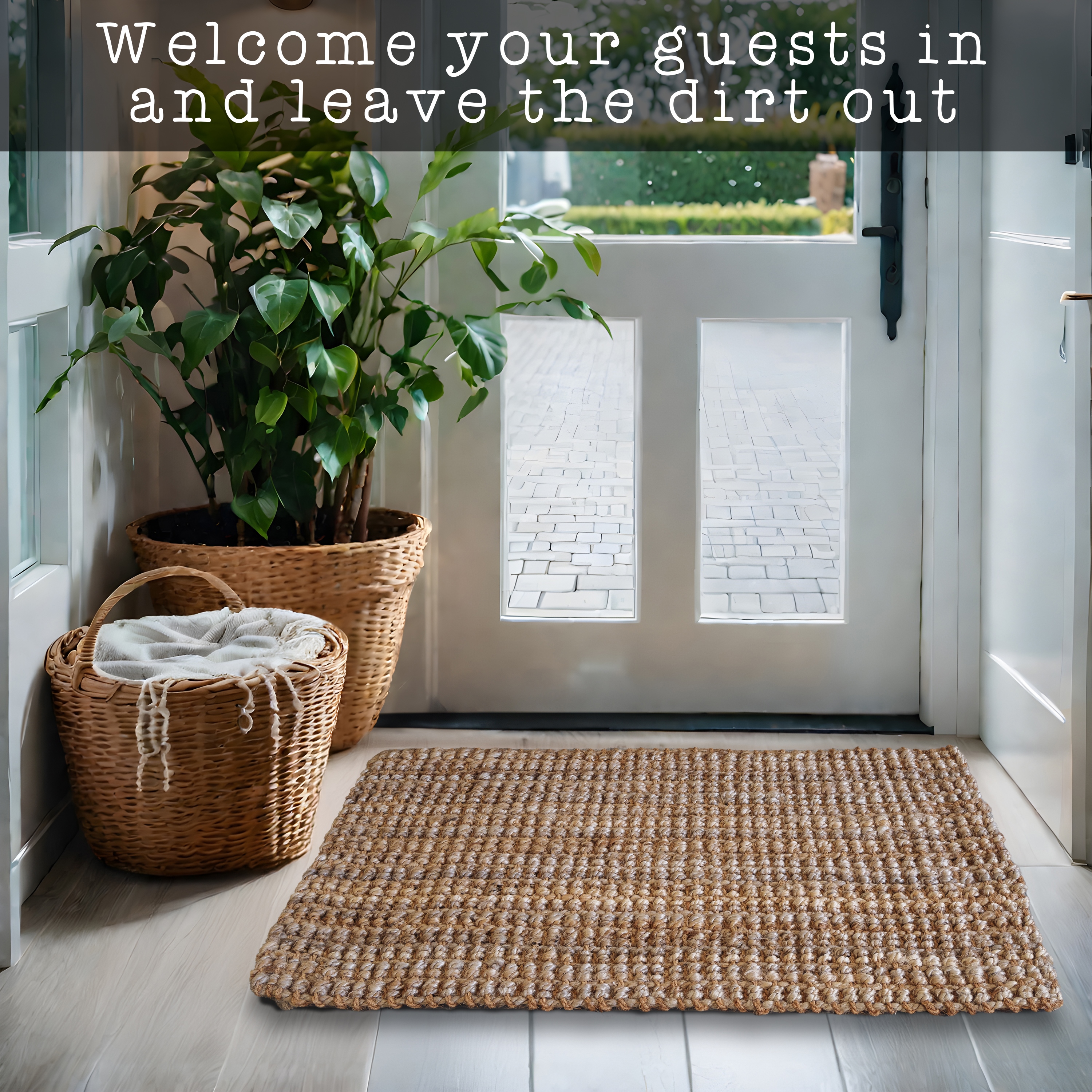 Jute Welcome Mat Woven Coir Doormat 30x17 Inch Welcome Mat Indoor Outdoor Door Mat