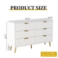 thumbnail image 4 of Fluted 6 Drawer Double Dresser, Wood Chest of Drawers, Modern Storage Cabinet for Living Room, Bedroom, 4 of 7