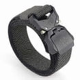 thumbnail image 2 of Cinturón táctico para hombre, elástico, ligero, ajustable, estilo militar, hebilla plateada B08, 2 of 5