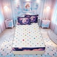 thumbnail image 4 of meiyoeat Kawaii Axolotl Zipper Twin Comforter Sets with Fitted Sheet and 2 Pillowcases for Kids Girls, Galaxy Star Cloud Zipper Bedding Set for Bedroom, Pink Blue, Polkadot ReversibleG, 4 of 6