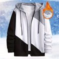 thumbnail image 2 of YUELONGHU Men Casual M Sweatshirts & Hoodies Zip up Hoodie Men Men's Long Sleeve Colour Block Fashion Padded Casual Sport Style Hooded Sweatshirt Mens Hoodies Zip up Black, 2 of 6