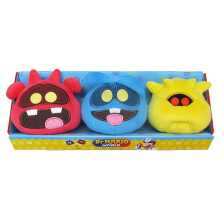 Super Anime Store Super Mario - Dr. Mario World - Virus (3-pk) Plush
