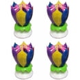 thumbnail image 1 of HSHDLDF 4PCS Set Music Birthday Candle Two Layers with 14 Small Candles Musical Lotus Rotating Happy Birthday Flower Candle (Colorful), 1 of 5