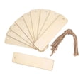 thumbnail image 4 of GUOOL 10 Pieces Unfinished Wooden Bookmarks with Hanging Ropes for DIY Hand Crafts 12cmx3cm, 4 of 9