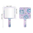 thumbnail image 2 of 1 Pc Espejo de Mano Cuadrado Floral para Mujeres para Viajes de Negocios Gimnasio Morado Azul Espejo de Plástico de Aluminio, 2 of 3