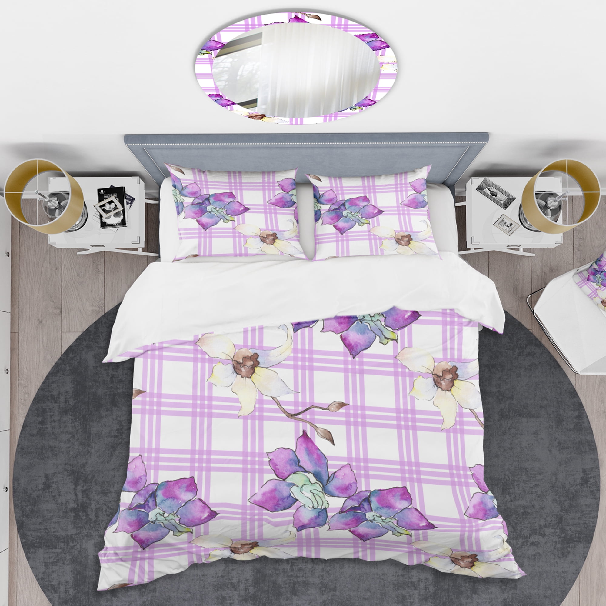 Designart 'Floral Botanical Retro VII' Mid-Century Modern Duvet Cover Set