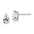 thumbnail image 4 of 14K White Gold 7x5mm Pear Cubic Zirconia Stud Earrings, 4 of 5