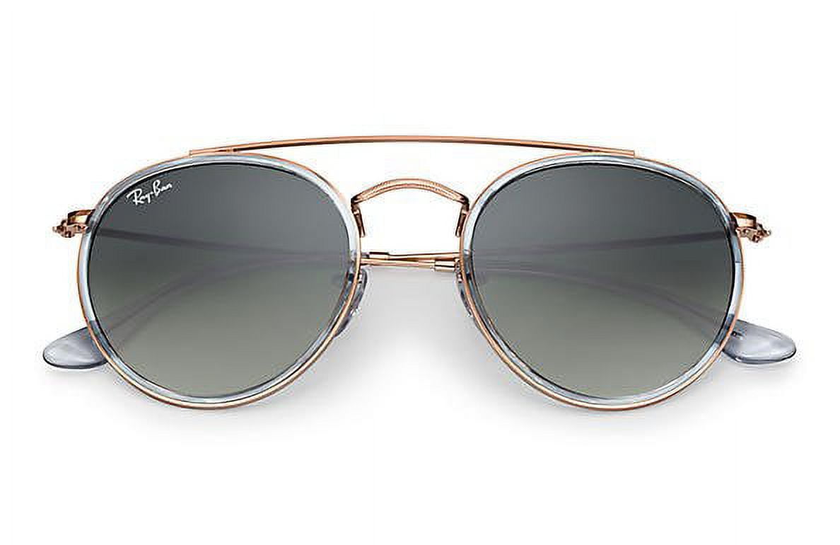 極美品Ray-Ban（レイバン）[ROUND DOUBLE BRIDGE] Ray Ban Unisex Round Double Bridge Blue/Gray Classic Sunglasses