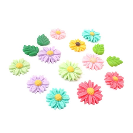 

20pcs Magnetic Resin Refrigerator Sticker Little Daisy Sunflowers Colored Drawing for Home (2.7CM Daisy Random Color)