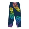 thumbnail image 5 of Bingfone Pajamas For Women,Abstract Bright Pineapple Fruit Retro Pajama Pants With Pockets-Large, 5 of 9