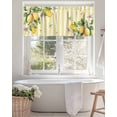 thumbnail image 4 of Lemon Flower Butterfly Valances for Windows Leaf Yellow White Striped Valance Rod Pocket Light Filtering Short Window Treatments Curtains for Kitchen Bathroom Living Room Bedroom, 42 x 12 Inch, 4 of 7