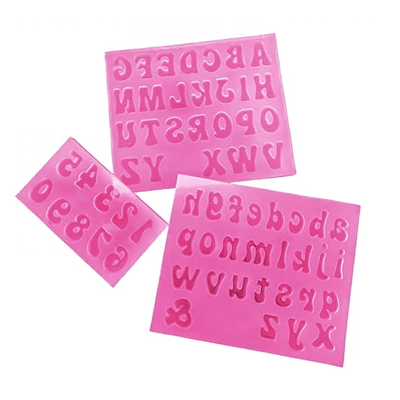 ACDANC 3Pcs Letter Molds for Chocolate,Silicone Chocolate Molds,Mini Letter Resin Molds,Silicone Molds for Resin