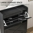 thumbnail image 4 of Vabches Farmhouse Shoe Storage Cabinet with 2 Flip Drawers, Freestanding Shoe Rack Organizer with Adjustable Shelf and Metal Handle for Entryway, Hallway, 4 of 7