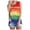 Green, variant on Fshinging 2026 Summer Fashion Tank Top for Women Rainbow Letter Graphic Color Block Sleeveless Going Out Camisole Black L