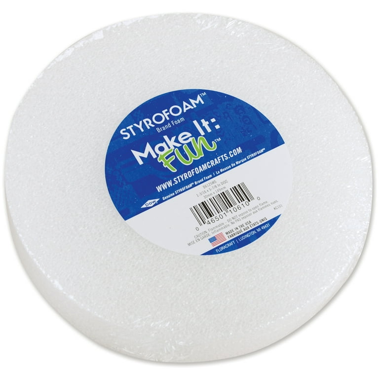Styrofoam Disc, White 6 x 1 by Floracraft