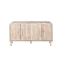 thumbnail image 6 of Tcbosik 4-Door Modern Storage Cabinet, Buffet Sideboard with Adjustable Shelves, Coffee Bar Cabinet, Cupboard for Kitchen, Dining Room, Living Room, Antique White & Natural, 6 of 11