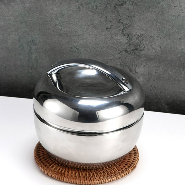 mmirethe Thermos Portable Picnic Bento Lunch Box With Durable Convenient Storage Versatile Safe Silver 1L