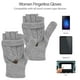 thumbnail image 3 of EeaseMX Guantes de lana de punto para mujer, cálidos y convertibles, sin dedos, con funda para manoplas (gris), 3 of 8
